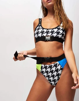 2019 2GAB Sieviešu Pārsējs Bikini Komplekts Vienkāršā Push-Up Brazīlijas Peldkostīmi Beachwear Augsta Vidukļa Peldkostīmu Sieviešu Peldēšanas Biquini