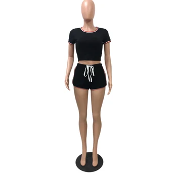 2020. gada Vasaras Sieviešu Jogas Komplekts Excersize Top un Cieto Īsā Gadījuma Playsuit Bodysuit Apģērbs, Apģērbu Komplekts
