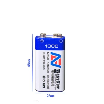 2GAB 1000mAh 9V akumulators 6F22 USB litija jonu akumulators ar micro USB kabelis ātra uzlāde