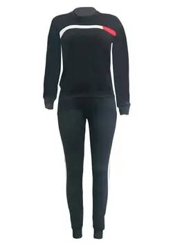 2gab Svītru Kapuci Gadījuma Tracksuit Tērpi Sievietēm Uzstādīt Hoodies sporta Krekls Treniņbikses 2 Gabals Komplekti, Sieviešu Uzvalks Sweatsuit Sieviete