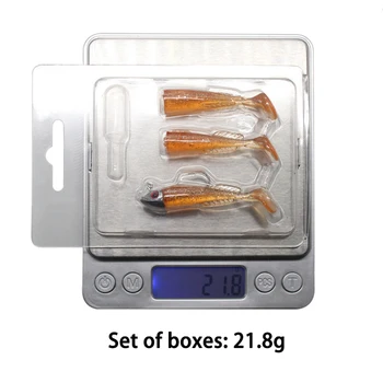 3 gab. 5.6 cm 7.6 g zvejas vilinājums uzstādīt svina galvas mīksto zivju kastes viltus ēsmu, ēsmas āra zvejas piederumi mīkstās ēsmas zvejas lures