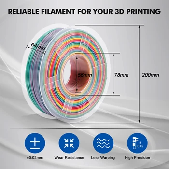 3D Pavedienu TAA Varavīksnes Printeri Plastmasas 1,75 MM 5 Ruļļi Bioloģiski Bendable Zemu Saraušanās Augstas Izturības Rokturi DIY Dāvanu