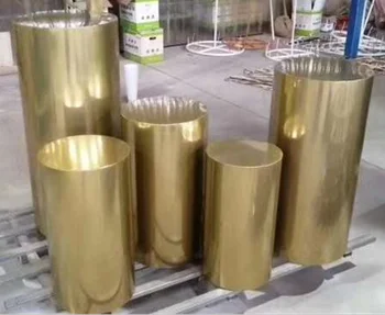 5gab elektriskā zelta spogulis dzelzs materiāla kārtu cilindra pusi, kāzu dekorēšana plintuss