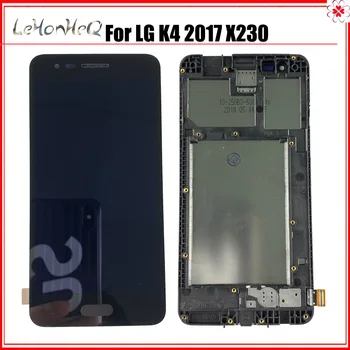 AAA+ Kvalitātes LCD Ar rāmi LG K4 2017 X230 LCD Displejs, Touch Screen Digitizer Montāža LG K4 2017 LCD Ekrāns