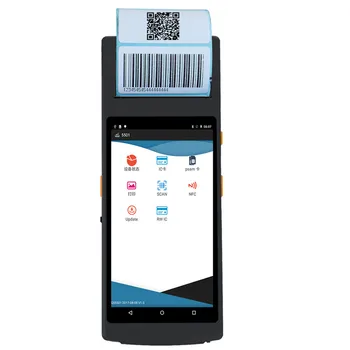 Android POS Terminālu 58mm papīra biļetes, etiķetes, uzlīmes, iespiešanas Rokas 1D 2D svītrkodu skeneri ar termoprinteri