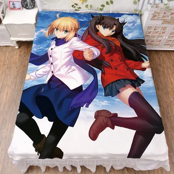 Anime Fate/stay night FGO rakstzīmes, seksīga meitene, Tohsaka Rin Strēlnieks gulta lapa & segu, vasaras sega 150x200cm