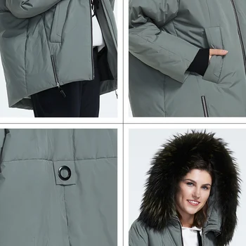 Astrid2019 Ziemas jaunas ielidošanas dūnu jaka sievietēm un kažokādas apkakles bieza kokvilnas vaļīgu apģērbu, virsdrēbju kvalitātes ziemas mētelis AT-9227