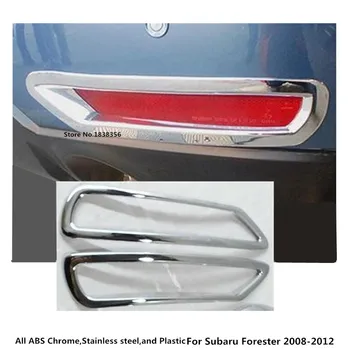 Auto detektoru ABS Chrome vāciņš melns atpakaļ asti aizmugurē, miglas gaismas lampa kadru daļas 2gab par subaru Forester 2008 2009 2010 2011 2012