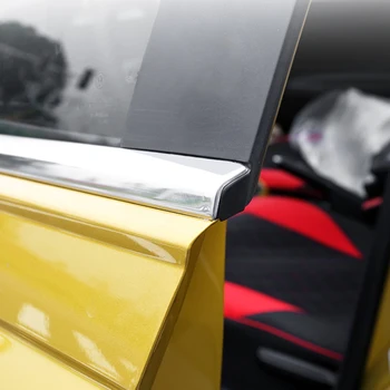 Auto Stils Nerūsējošā Tērauda Logu Apdare Rotā Sloksnes Volkswagen Polo Virtus MK6 AW 2018-Klāt Auto uzlīme Piederumi