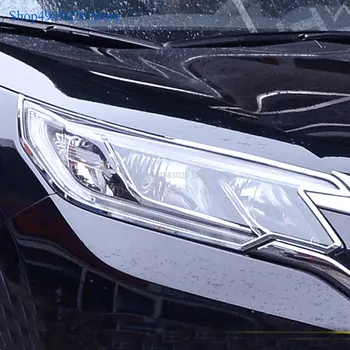 Automašīnas priekšējo galvas Gaismas lampa kapuci/Aizmugures abažūrs Molding rāmis stick ABS Chrome vāciņš melns, 2gab Honda CRV CR-V 2012 2013