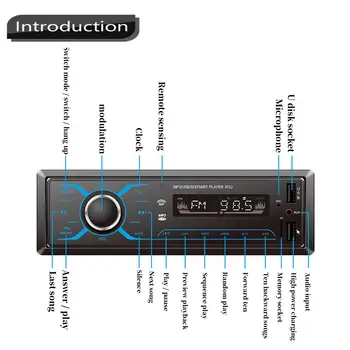 Automašīnas Radio Touch bluetooth Autoradio Auto Stereo Radio FM USB WMA AAC Atskaņotājs Universālā Kravas Auto MP3, Multimedia Player
