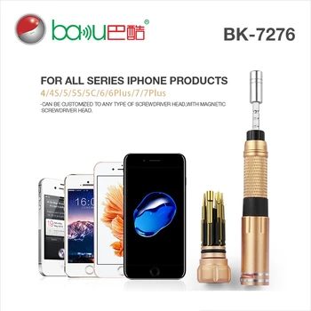 BAKU BK-7276 Precizitāti Biti 6 in 1 Y 0.6 Pentalobe Phillips Skrūvgriežu Komplekts Rīku iPhone 7 6s 6 5 Sērijas