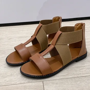 BJYL 2020. gada Vasaras jaunā modes vienkrāsainu sieviešu apavi, plakana apakšējā dāmas open toe potītes sandales sieviešu sandales kurpes M1383