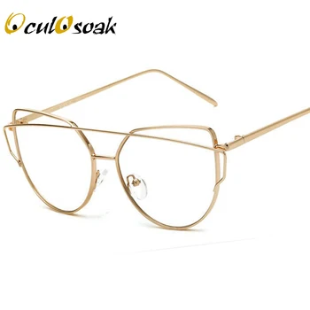 Briļļu Zelta Rāmji, Acs, Skaidrs, Lēcas, Brilles Rāmis Sievietēm Optisko Kaķu Acu Brilles Brilles Brilles Sievietēm Dāvanu 2019