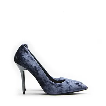 Cresfimix sapato feminino sieviešu modes salda melnā saimes, 8cm augsta papēža kurpes dāmas gadījuma tumši zila duncis papēži a5900