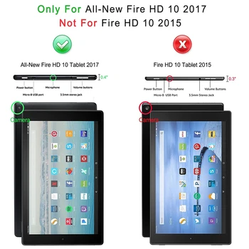 CucKooDo Par Fire HD 10 2017. gadam,Ultra Slim Stāv Smart Case Cover ar Auto Sleep/ Wake par Visu Jauno Amazon Fire HD 10 2017. gadam Atbrīvot