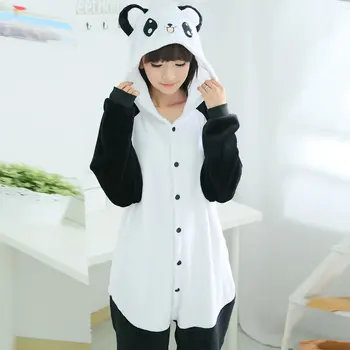 Cute Cartoon kids Kigurumi Panda ar garām Piedurknēm ar Kapuci Onesie Pieaugušām Sievietēm Dzīvnieku Jauki/Sarkano acu/ Kungfu Panda Pidžamu Sleepwear