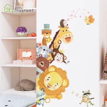 Cute maz dzīvnieku, durvju uzlīmes, stūri, sienas uzlīmes, pašlīmējošās mājas dekori bērnu istabā apdare kids guļamistaba dekors