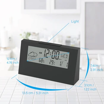 Digitālā istabas termometru un higrometru weatehr stacijas ar atliktu modinātāju temperatūras sensors & mitruma mērītājs mājas