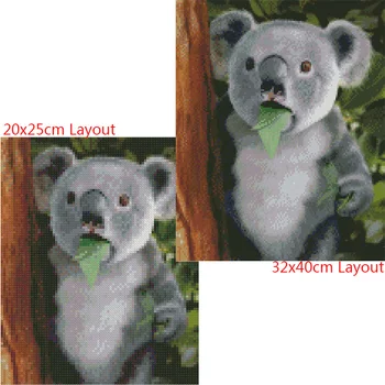 Dimanta Izšuvumi Diy Dimanta Glezna Krustdūrienā Komplekti Dimanta Mozaīkas Koala Pilnu Kvadrātveida Dimanta Izšuvumi AD361