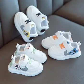 Disney jauna rudens baby toddler kurpes zēniem pavasara meitenes ikdienas apavi karikatūra Mickey mouse bērnu baltas kurpes