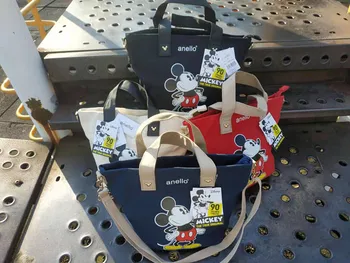 Disney mazā mugursoma Mickey mouse audekls iespiešana portatīvo diagonāli somas dāmas viena pleca nelielu kvadrātveida soma