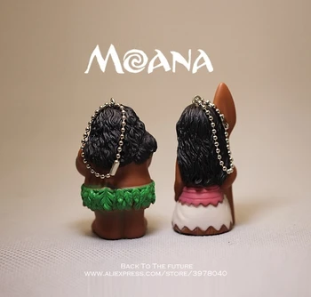 Disney Moana Princese Filmu 7cm 2gab/set Rīcības Q versija Attēls Modelis Anime Apdares PVC Kolekcija Statuetes Rotaļlietas modelis