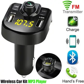 Dual USB Automašīnas Lādētājs 3.1 1A USB FM Raidītājs Tālruni, Mp3 Mūzikas Atskaņotājs, LED Displejs, 4.1 Brīvroku Bluetooth Automašīnas Komplekts