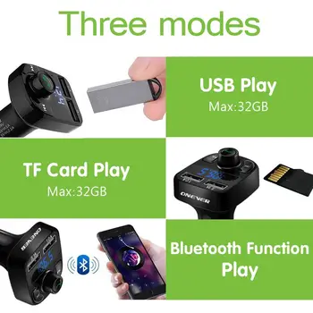 FM Raidītājs Aux Modulators, Bluetooth Tālruņa brīvroku Automašīnas Komplekts Audio MP3 Atskaņotājs Ar 3.1 Ātri Uzlādēt Dual USB Automašīnas Lādētājs