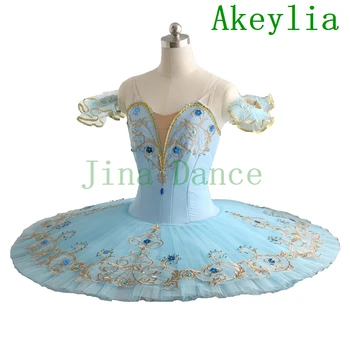 Gaiši Zils Baleta Tutus Kleita Klasiskā Profesionālā Baleta Tutu Meitenes Pankūku Sleeping Beauty Izmaiņas Balerīna Deju Kostīms