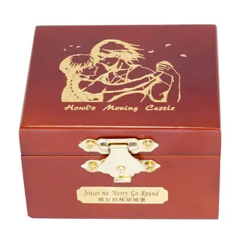 Gaudot s Moving Castle Music Box Cirsts Koka Mūzikas Kaste, noslēdzot Zelta Mehānismu Mucial Dāvanu Ziemassvētkos,Dzimšanas dienas,Valentīna Diena