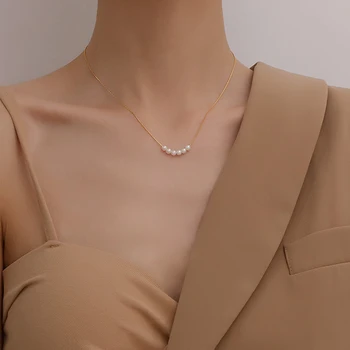 GHIDBK 2020. gadam, Modes Nerūsējošā Tērauda Imitētu Pērles Chokers Kaklarotas Sievietēm Ins Gards Ielu Stilu, Apmales sānslīdi kaklasaite