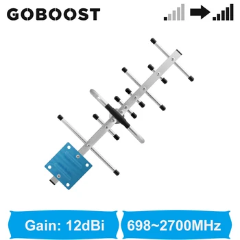 GOBOOST 2g 3g 4g Pilna Diapazona 12 dBi Āra Yagi Antenu Iekštelpu Pātagu Antena Ar 10M Koaksiālo Kabeļu Antenas Komplekts Signāla Pastiprinātājs