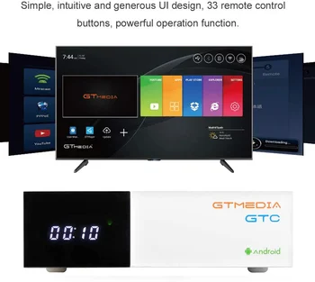 GTMedia GTC smart Android TV box +DVB Combo funkciju Amlogic S905D H. 265 Dekoders iebūvēts 2.4 G wifi atbalsts M3U IKS set top box