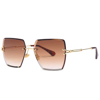 HBK Luksusa Modes bez apmales Laukumā Saulesbrilles Sieviešu Gradientu, Krāsu Objektīva Metāla Rāmis Moderns UV400 Pārredzamu Oculos De Sol