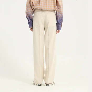 IEFB / vīriešu apģērbi 2021 Jaunā pavasara tīrtoņa krāsu slim ikdienas uzvalku bikses vīriešu viss atbilst vienkāršas bikses ar kabatām 9Y3020