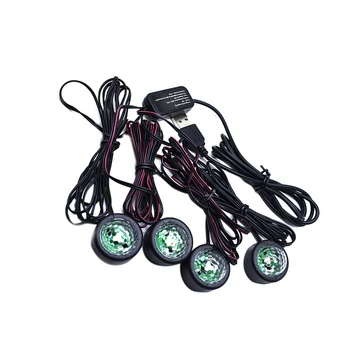 Interjera Apkārtējā Footwell Gaismas jaunu Auto USB LED Atmosfēru Lampas Krāsu Gradientu Zvaigžņu zoli, pilns ar zvaigznēm, viena velkas četras