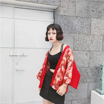 Japāņu Kimono Jaka Sievietēm Vasarā Maidenform Drukāt Blūze Mētelis 2019 Jaunu Modes Cēloņu Jakas Top Apģērbs