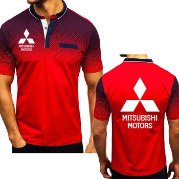 Jaunas Vasaras Mens Short sleeve Mitsubishi Automašīnu Logo gadījuma T-krekls augstās kvalitātes atloks apkakli, Kokvilnas Vīriešu polo