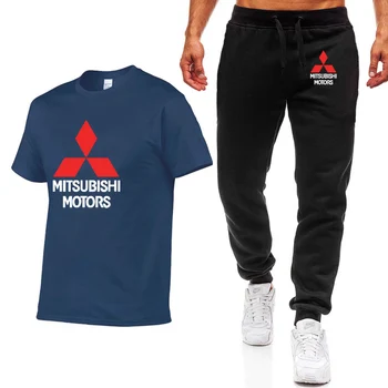 Jaunas Vasaras Vīriešu T Krekli, Mitsubishi Automašīnu Logo Drukāt HipHop Gadījuma Kokvilnas ar Īsām Piedurknēm augstas kvalitātes T-krekls, bikses, uzvalks, Vīriešu Apģērbs