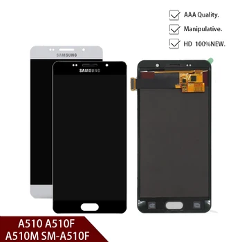 Jauns Oriģināls Samsung A5 līdz 2016. LCD Displejs A510 A510F A510M SM-A510F Touch Screen Digitizer LCD Montāža Nomaiņa