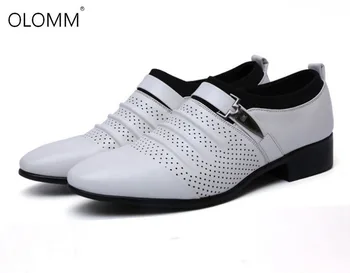 Jauns vīriešu biznesa elpojoša ādas baltas kurpes zapatos de vestir para hombre luksusa kurpes vīriešiem dizaineri kāzu kurpes vīriešiem