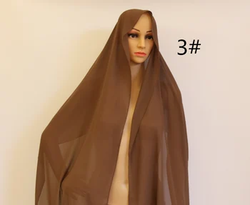 KARSTĀ PĀRDOŠANAS Augstas Kvalitātes 48 Jauka Krāsa, vienkāršā burbulis šifona šalle populārs musulmaņu galvas apģērbi hijab modes sieviešu Šalle šalle 180*50cm