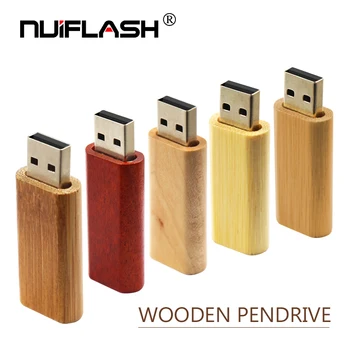 Karstā Pārdošanas Taisnstūra Koka Sarkanā koka, U Diska, USB 2.0 Flash Drive Skolotāju Dāvanu 32GB 64 4 16 8 256 gb Mini Memory Stick Pen drive