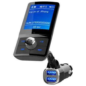 Krāsu Ekrāns, FM Raidītājs, Auto MP3 Bezvadu Bluetooth Brīvroku Automašīnas Komplekts Audio AUX Modulators ar QC3.0 Dual USB Automašīnas Lādētājs