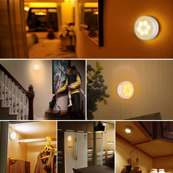 Kustības Sensors Gaismas Bezvadu Akumulatoru Powered LED Nakts Gaismas Stick jebkur Skapis Kāpņu Deg Gaitenis, Guļamistaba, Virtuve Lampas