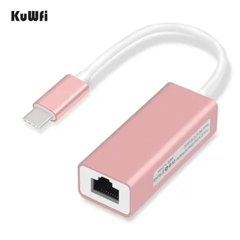 KuWfi 10/100Mbps C Tips RJ45 Lan Adapteri USB C Ethernet Adapteris USB-C Tips-C Tīkla Karte USB Ethernet MacBook