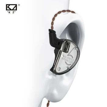 KZ AS06 Auss Monitors, Austiņas 3BA Līdzsvarotu Armatūra Vadītāja HIFI Bass In Ear Monitor Sporta Austiņas Trokšņa Slāpēšanas Earbuds