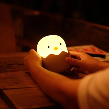 LED Nakts Gaisma Olu Cāli Forma Nakts lampas Mīksta Karikatūra Bērnu Pirmsskolas Guļamistaba Uzlādējams Lampas Bērnu Dzimšanas dienas Dāvana