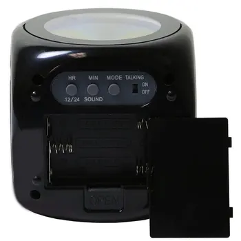 LED Projekcijas Temperatūras Izturīga Modinātājs Plastmasas Melna Balta Modinātājs Multi-function Ciparu LCD Balss Runā